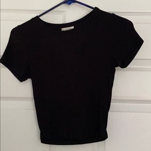 Black ribbed crop top